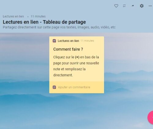 Le padlet de Lectures en lien